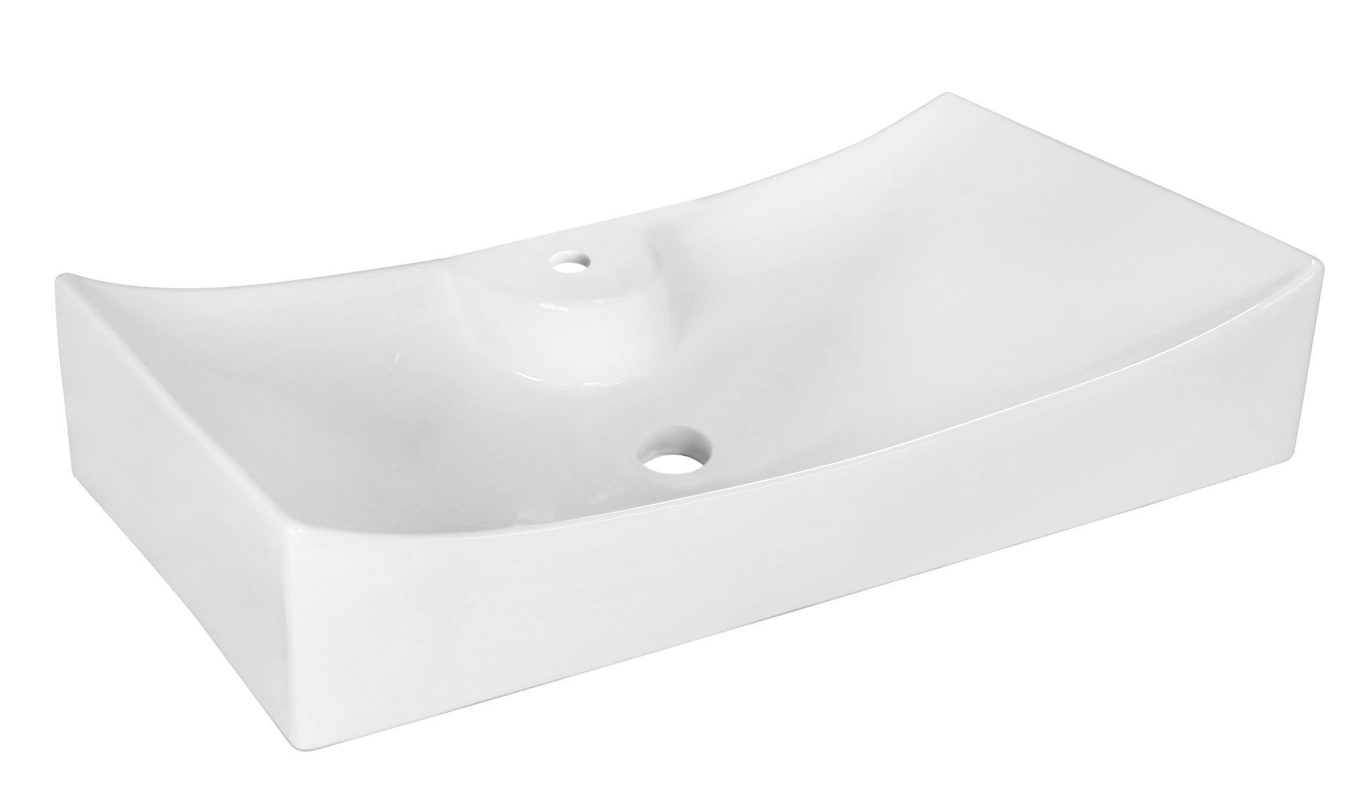American Imaginations AI-26400 26" White Rectangular Above Counter Modern Bathroom Vessel Sink Set