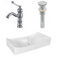 American Imaginations AI-26400 26" White Rectangular Above Counter Modern Bathroom Vessel Sink Set