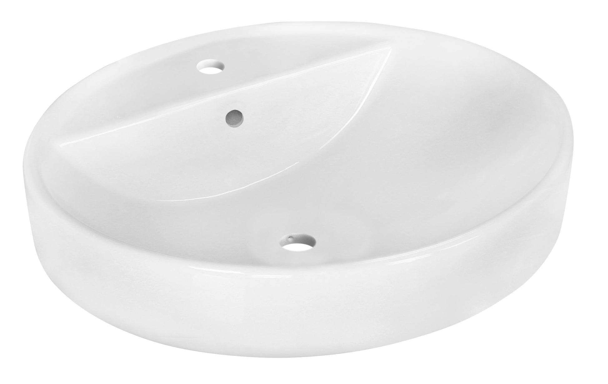 American Imaginations AI-26401 18" White Round Above Counter Modern Bathroom Vessel Sink Set