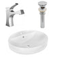 American Imaginations AI-26401 18" White Round Above Counter Modern Bathroom Vessel Sink Set
