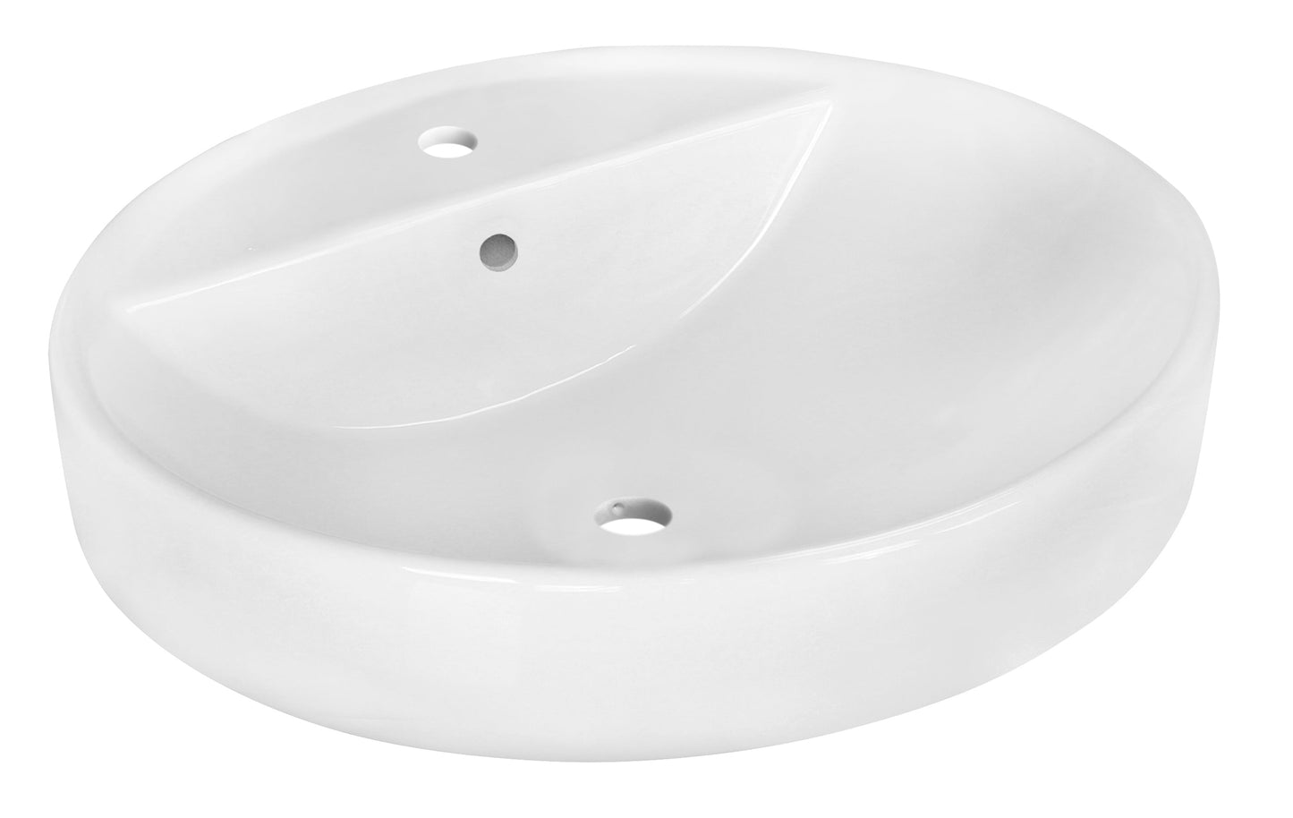 American Imaginations AI-26402 18" White Round Above Counter Modern Bathroom Vessel Sink Set
