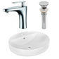 American Imaginations AI-26403 18" White Round Above Counter Modern Bathroom Vessel Sink Set
