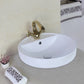 American Imaginations AI-26404 18" White Round Above Counter Modern Bathroom Vessel Sink Set