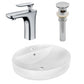 American Imaginations AI-26404 18" White Round Above Counter Modern Bathroom Vessel Sink Set