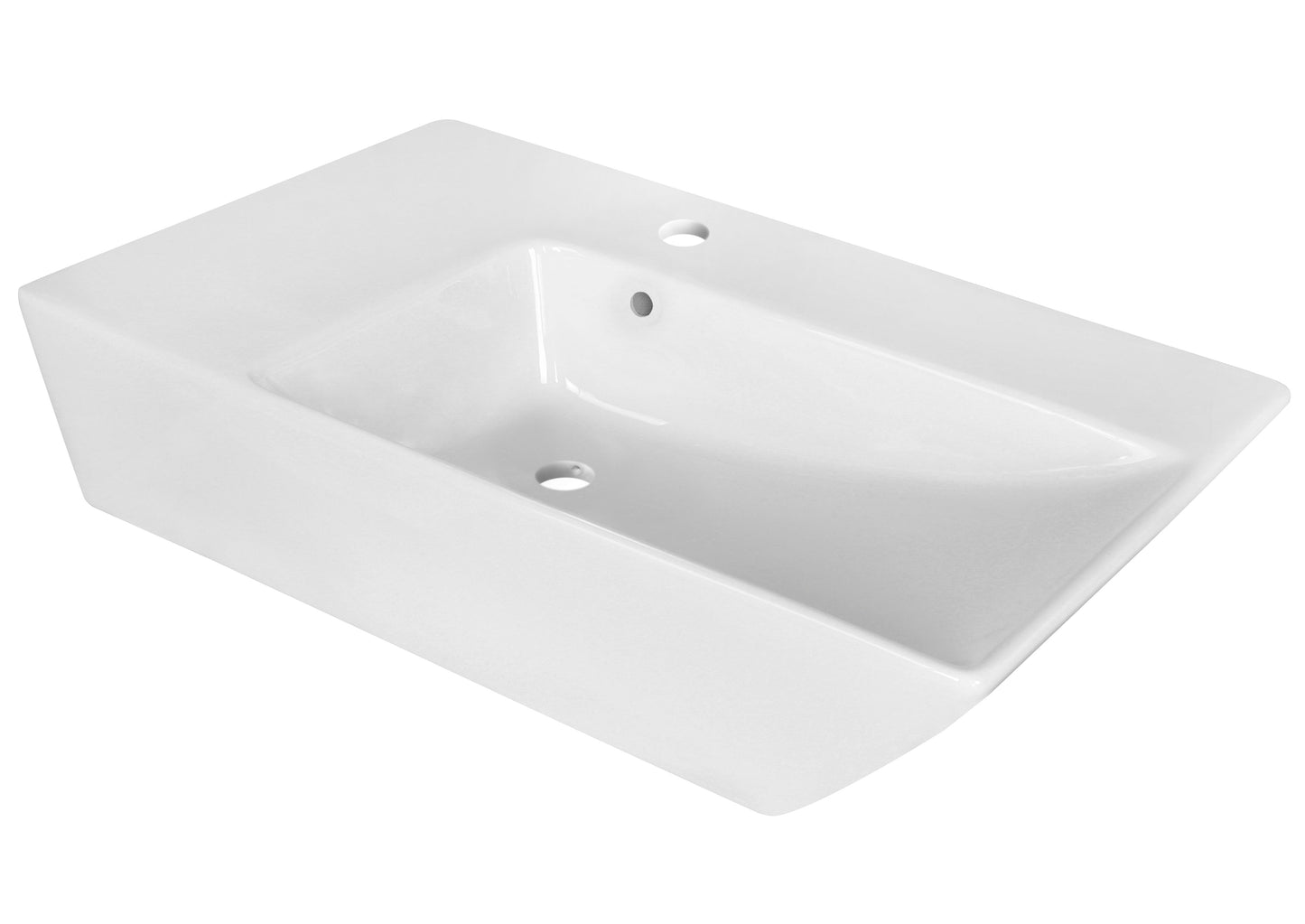 American Imaginations AI-26411 26" White Rectangular Above Counter Modern Bathroom Vessel Sink Set