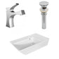 American Imaginations AI-26413 26" White Rectangular Above Counter Modern Bathroom Vessel Sink Set