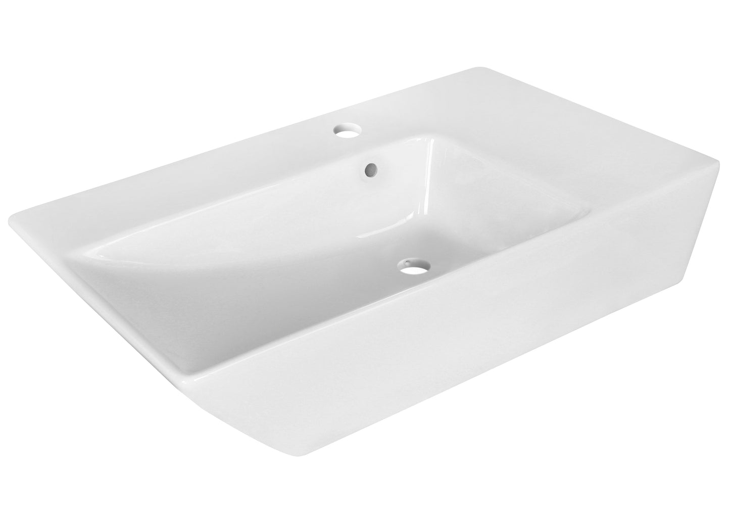 American Imaginations AI-26415 26" White Rectangular Above Counter Modern Bathroom Vessel Sink Set
