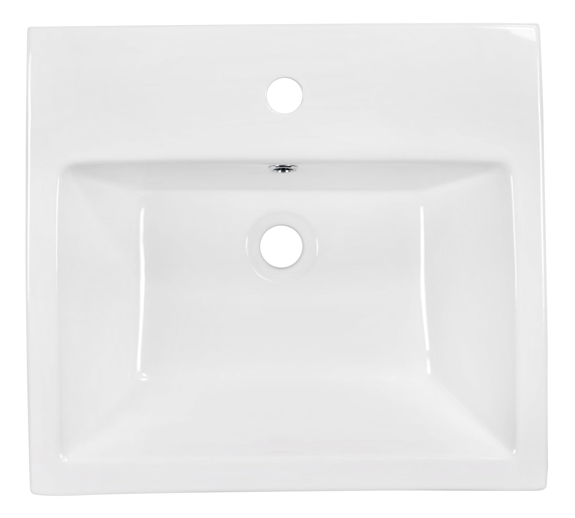 American Imaginations AI-26419 21" White Rectangular Above Counter Modern Bathroom Vessel Sink Set