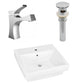 American Imaginations AI-26419 21" White Rectangular Above Counter Modern Bathroom Vessel Sink Set