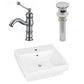 American Imaginations AI-26424 21" White Rectangular Above Counter Modern Bathroom Vessel Sink Set