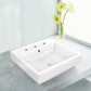 American Imaginations AI-26425 21" White Rectangular Above Counter Modern Bathroom Vessel Sink Set
