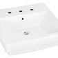 American Imaginations AI-26430 21" White Rectangular Above Counter Modern Bathroom Vessel Sink Set