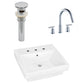 American Imaginations AI-26430 21" White Rectangular Above Counter Modern Bathroom Vessel Sink Set