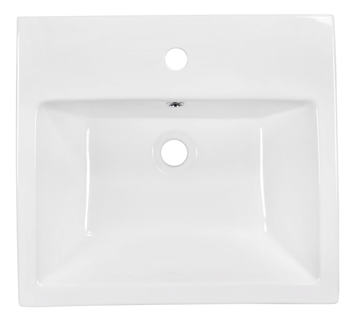 American Imaginations AI-26431 21" White Rectangular Semi-Recessed Modern Bathroom Vessel Sink Set