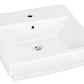 American Imaginations AI-26432 21" White Rectangular Semi-Recessed Modern Bathroom Vessel Sink Set