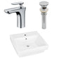 American Imaginations AI-26434 21" White Rectangular Semi-Recessed Modern Bathroom Vessel Sink Set