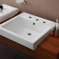 American Imaginations AI-26442 21" White Rectangular Semi-Recessed Modern Bathroom Vessel Sink Set