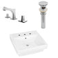 American Imaginations AI-26449 19" White Rectangular Above Counter Modern Bathroom Vessel Sink Set