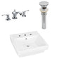 American Imaginations AI-26450 19" White Rectangular Above Counter Modern Bathroom Vessel Sink Set