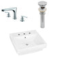 American Imaginations AI-26451 19" White Rectangular Above Counter Modern Bathroom Vessel Sink Set