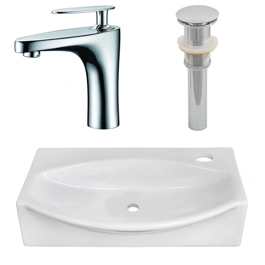 American Imaginations AI-26457 17" White Unique Above Counter Modern Bathroom Vessel Sink Set