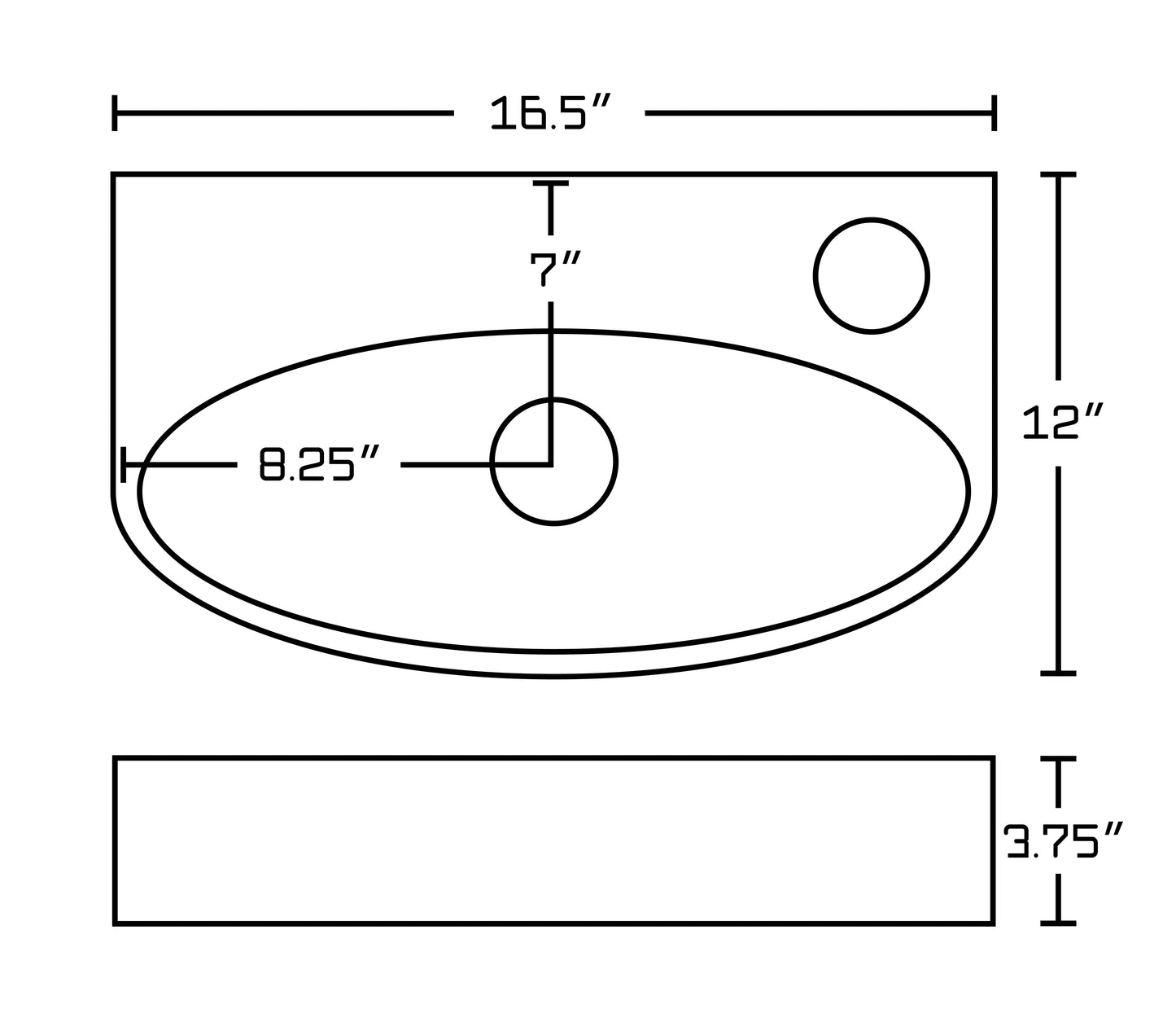 American Imaginations AI-26458 17" White Unique Above Counter Modern Bathroom Vessel Sink Set
