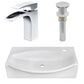 American Imaginations AI-26459 17" White Unique Above Counter Modern Bathroom Vessel Sink Set