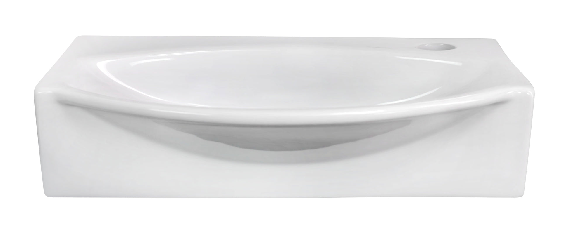 American Imaginations AI-26465 17" White Unique Wall Mount Modern Bathroom Vessel Sink Set