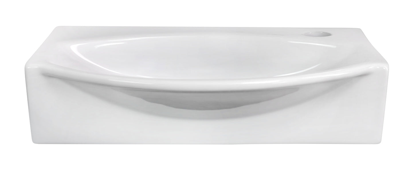 American Imaginations AI-26466 17" White Unique Wall Mount Modern Bathroom Vessel Sink Set