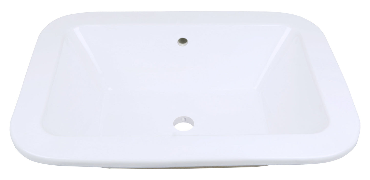American Imaginations AI-26467 22" White Rectangular Undermount Modern Bathroom Vessel Sink Set