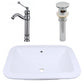 American Imaginations AI-26470 22" White Rectangular Drop In Modern Bathroom Vessel Sink Set