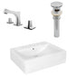 American Imaginations AI-26471 20" White Rectangular Above Counter Modern Bathroom Vessel Sink Set