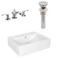 American Imaginations AI-26472 20" White Rectangular Above Counter Modern Bathroom Vessel Sink Set