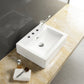 American Imaginations AI-26474 20" White Rectangular Above Counter Modern Bathroom Vessel Sink Set
