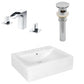 American Imaginations AI-26474 20" White Rectangular Above Counter Modern Bathroom Vessel Sink Set