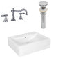 American Imaginations AI-26475 20" White Rectangular Above Counter Modern Bathroom Vessel Sink Set