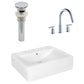 American Imaginations AI-26476 20" White Rectangular Above Counter Modern Bathroom Vessel Sink Set
