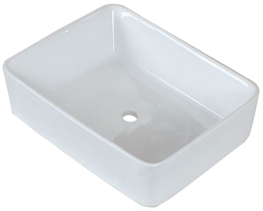 American Imaginations AI-26477 19" White Rectangular Above Counter Transitional Bathroom Vessel Sink Set