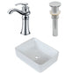 American Imaginations AI-26477 19" White Rectangular Above Counter Transitional Bathroom Vessel Sink Set