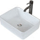 American Imaginations AI-26478 19" White Rectangular Above Counter Transitional Bathroom Vessel Sink Set