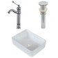American Imaginations AI-26478 19" White Rectangular Above Counter Transitional Bathroom Vessel Sink Set