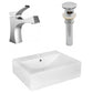 American Imaginations AI-26481 20" White Rectangular Wall Mount Modern Bathroom Vessel Sink Set