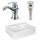 American Imaginations AI-26482 20" White Rectangular Wall Mount Modern Bathroom Vessel Sink Set