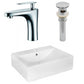American Imaginations AI-26483 20" White Rectangular Wall Mount Modern Bathroom Vessel Sink Set