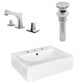 American Imaginations AI-26487 20" White Rectangular Wall Mount Modern Bathroom Vessel Sink Set