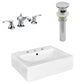 American Imaginations AI-26488 20" White Rectangular Wall Mount Modern Bathroom Vessel Sink Set