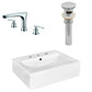 American Imaginations AI-26489 20" White Rectangular Wall Mount Modern Bathroom Vessel Sink Set