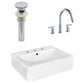American Imaginations AI-26492 20" White Rectangular Wall Mount Modern Bathroom Vessel Sink Set