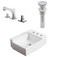 American Imaginations AI-26523 16" White Rectangular Above Counter Transitional Bathroom Vessel Sink Set