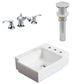 American Imaginations AI-26524 16" White Rectangular Above Counter Transitional Bathroom Vessel Sink Set